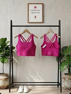 lululemon athletica Magenta Crisscross Strappy Sports Bra